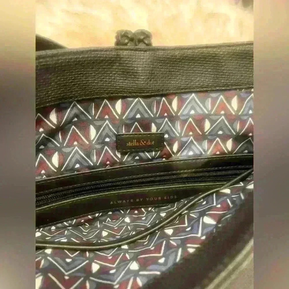 Stella & Dot black bag. Worn one time. Black  with magnetic closure. - Picture 2 of 5